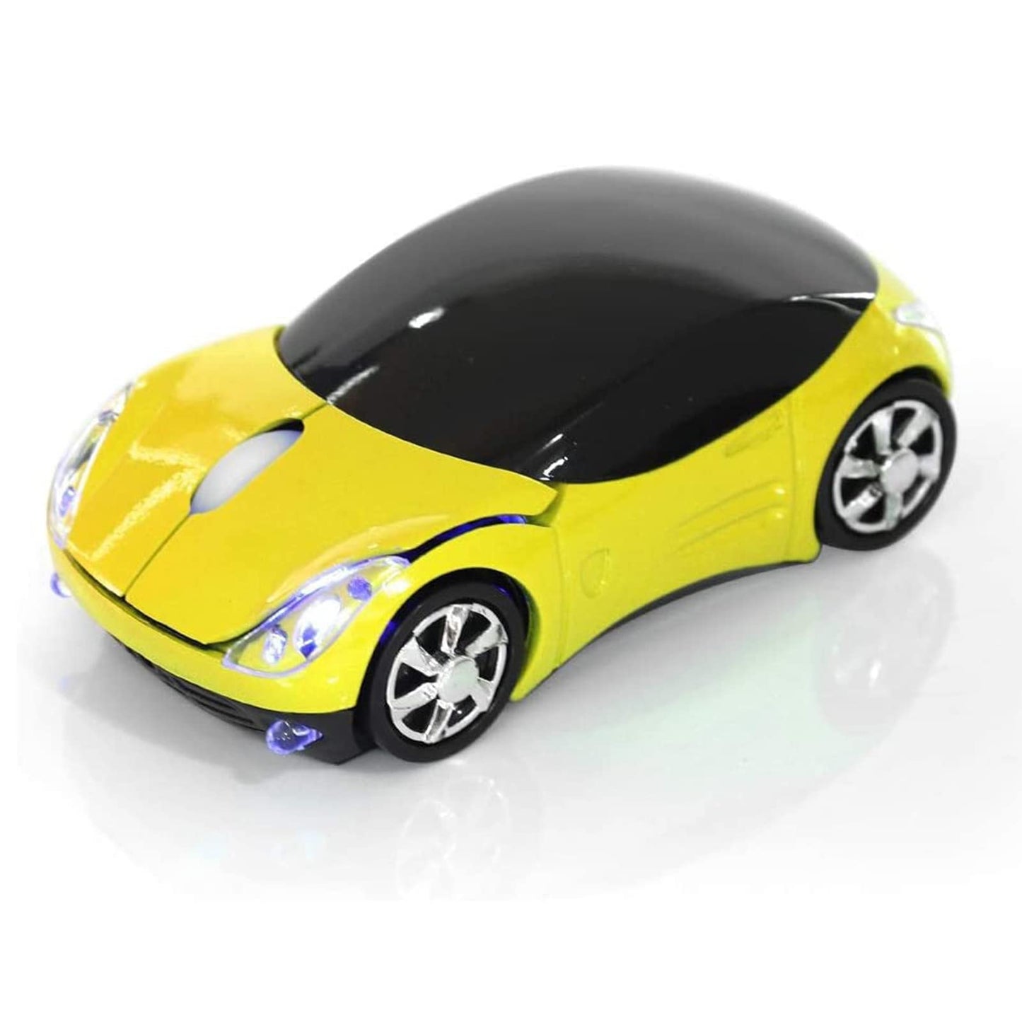 ASHATA 2.4G Wireless Mouse Car Mouse with USB Receiver Cute 1600DPI Optical Computer Mice for PC Laptop Tablet Compatible with Wins XP/7/ME/2000 & for OS - Yellow