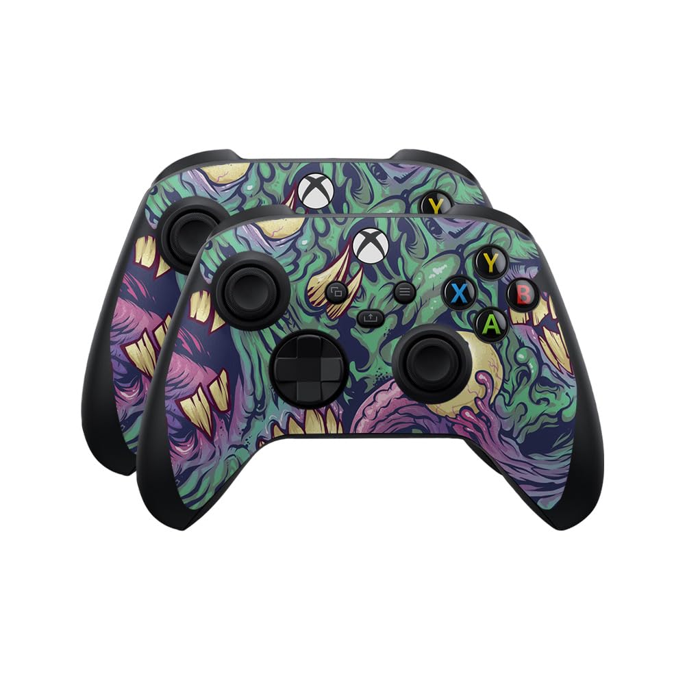 Skin Compatible with Microsoft Xbox Series X|S Controller (2 Pack) - Eyes and Teeth - Premium 3M Vinyl Protective Wrap Decal Cover - Easy to Apply | Crafted in The USA by MightySkins