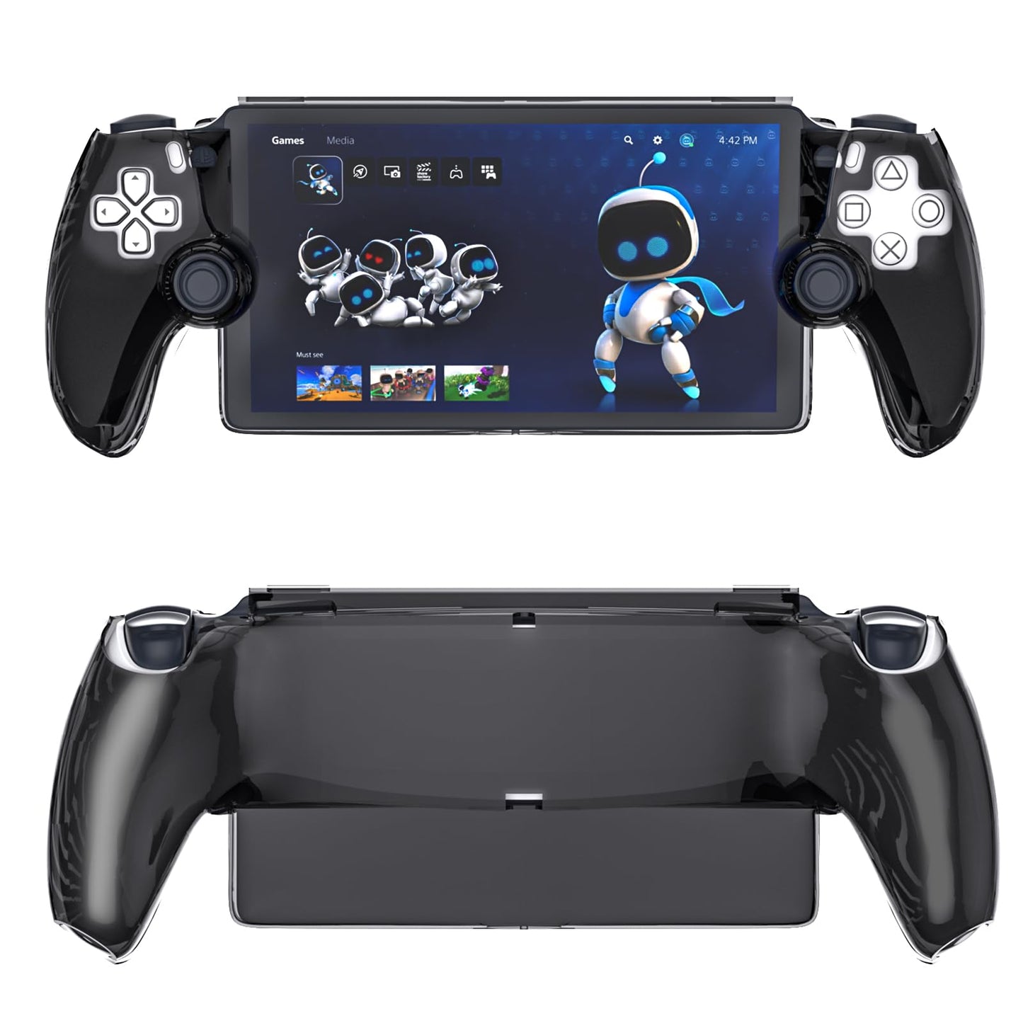 HEATFUN PS Portal Protective Case Hard Cover Case for PlayStation Portal Remote Player Shockproof Protective Cover Case - Black