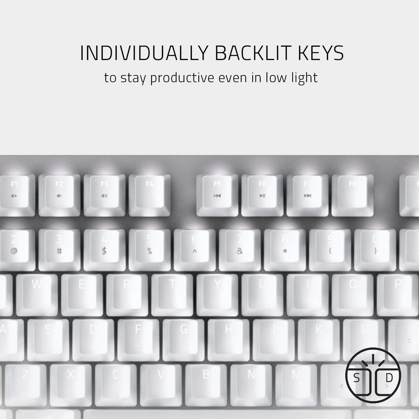 Razer Blackwidow Lite Mercury Silent Mechanical Gaming Keyboard, White LED Backlighting, Orange Switches, US Layout, Model RZ03-02640700-R3M1