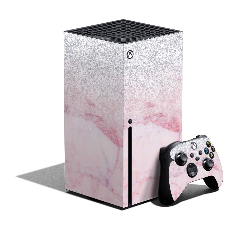 MightySkins Skin Compatible with Xbox Series X Bundle - Girly Marble Dazzle | Protective Durable and Unique Vinyl Decal wrap Cover | Easy to Apply Remove and Change Styles | Made in The USA