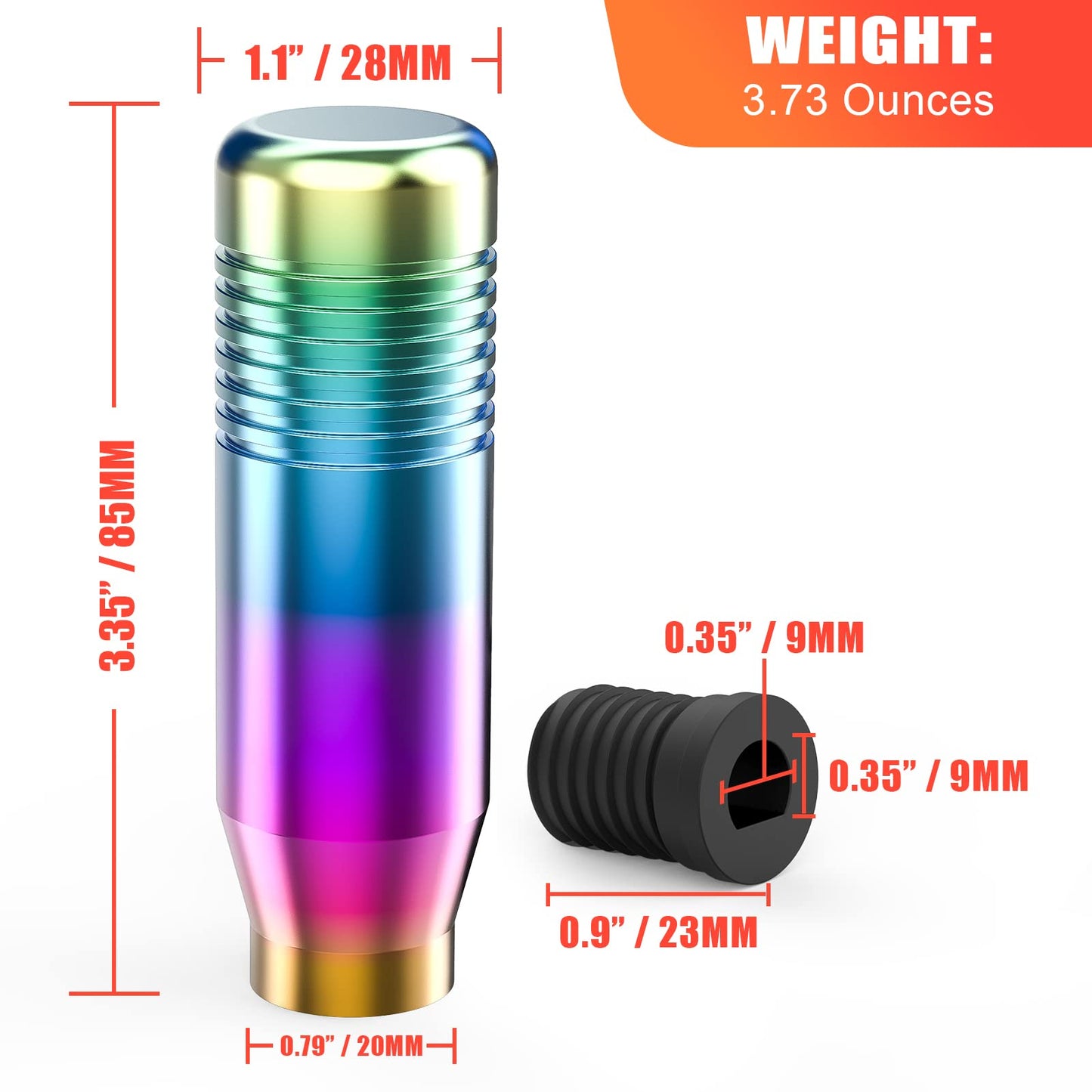 aikeec Gear Shifter Knob for Logitech G27 G29 G920 G923 - Aluminum Neon Color Adapter Included