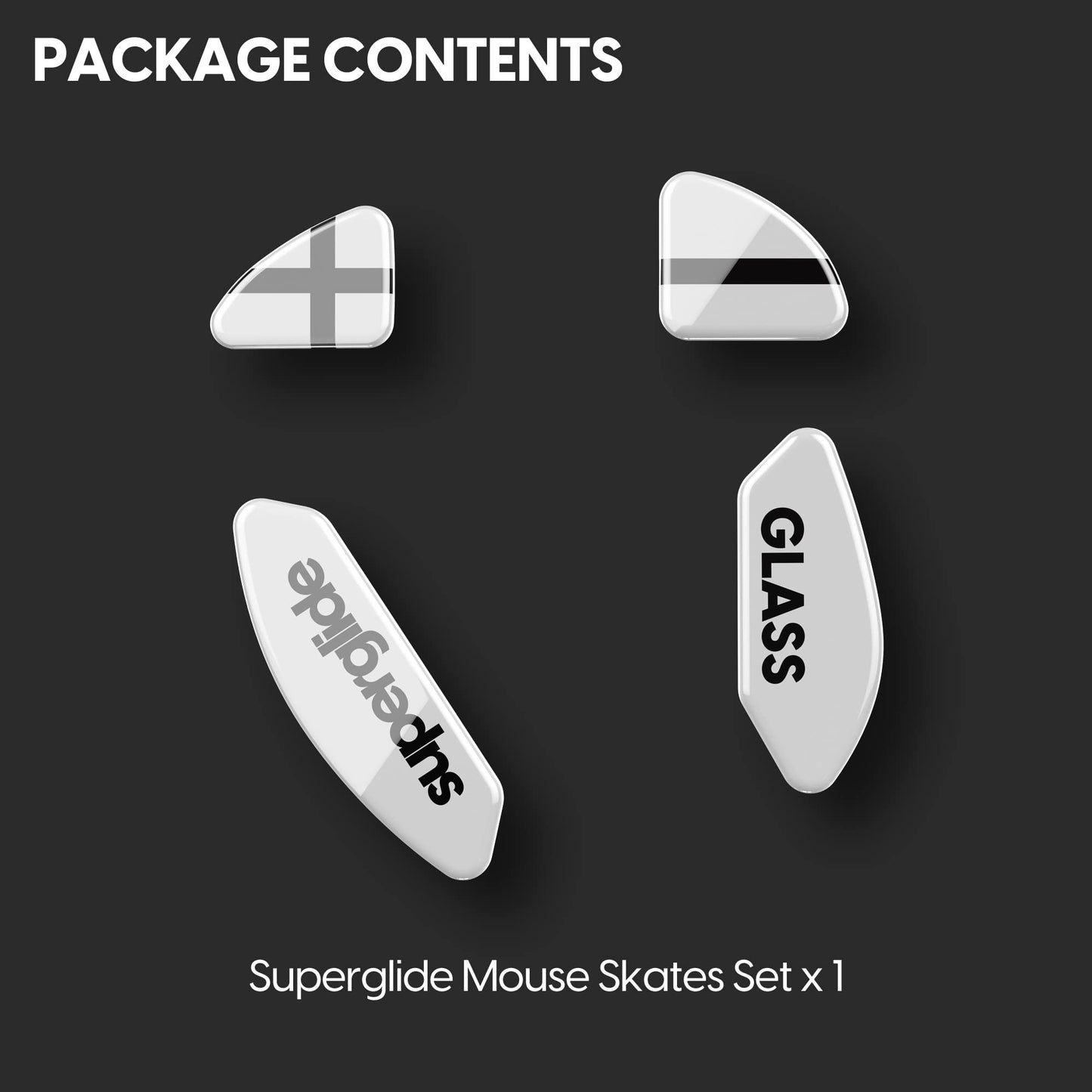 Pulsar Gaming Gears Superglide Mouse Feet - Ultra Strong Glass, Fast & Smooth, Model XM4SGW, Black