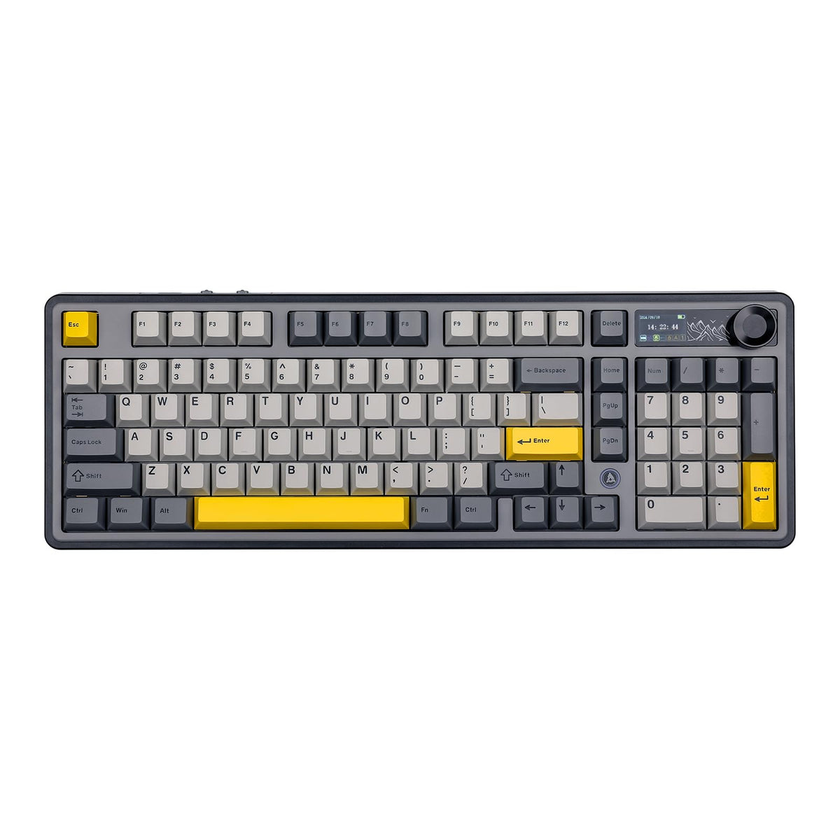 MechLands AJAZZ AK980 96% USB-C/BT5.0/2.4GHz Wireless Gaming Keyboard with 1.14 TFT Screen Hot Swappable Creamy Mechanical Keyboard with FR4 Plate Knob RGB for Win/Mac (Black Gift V2 Switch)