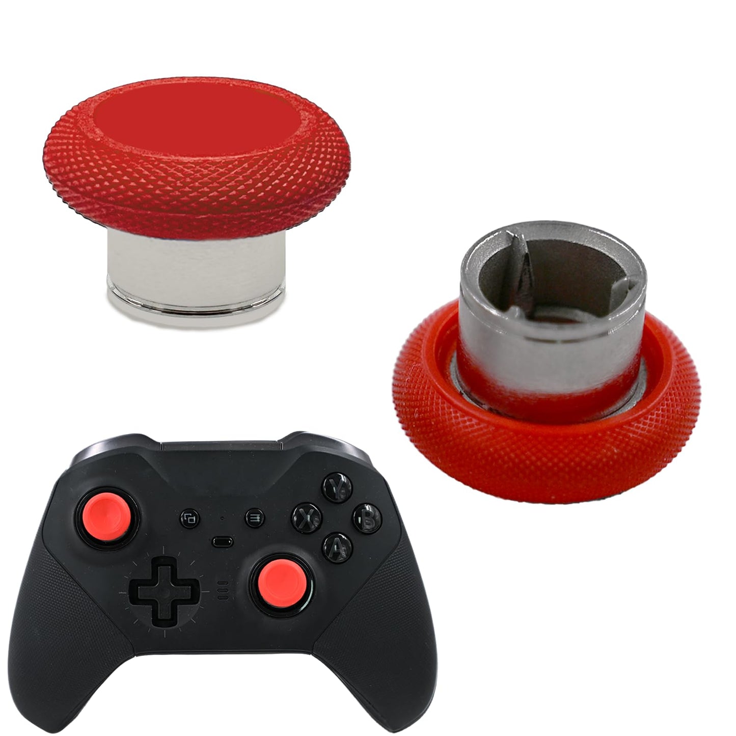 2 Pack Elite 2 Controller Short Thumbsticks Replacement for Xbox Elite Series 2 Controller 0.39in Standard Height Concave Magnetic Analog Short Joysticks Replacement for Elite Series 2 Core (Red)