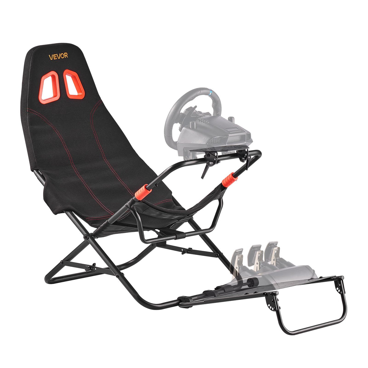 VEVOR Portable Racing Wheel Stand, Foldable & Adjustable Steering Sim Wheel Stand, 18.5 in Seat Inner Width, Compatible with Log
