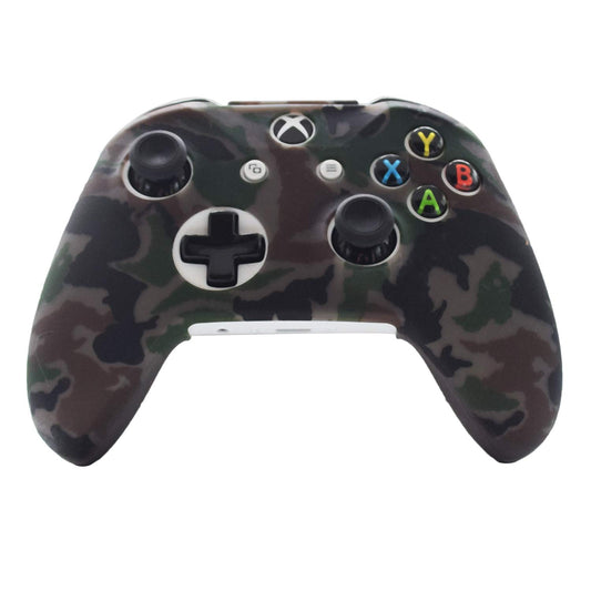 Hikfly Silicone Gel Cover for Xbox One/S/X Controller - Camouflage Skin Protector - Grey - Includes 8 Thumb Grip Caps