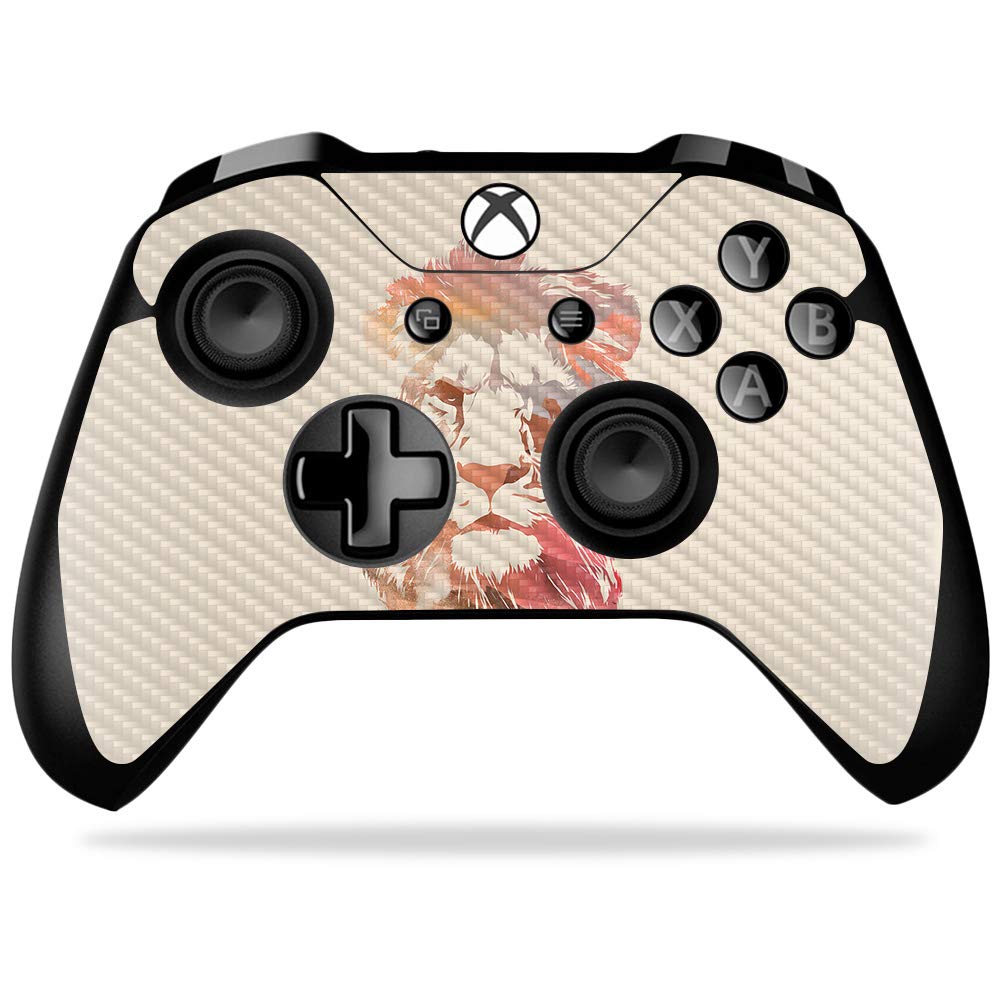 MightySkins Carbon Fiber Skin for Microsoft Xbox One X Controller - Desert Lion | Protective Durable Textured Carbon Fiber Finish | Easy to Apply Remove and Change Styles | Made in The USA