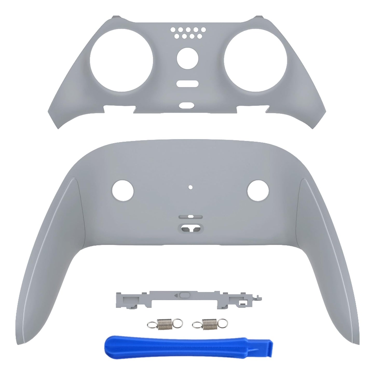 eXtremeRate Top Bottom Decorative Trim Shell Compatible with ps5 Edge Controller DIY Replacement Front Back Clip Shell Custom New Hope Gray Plates Cover Compatible with ps5 Edge Controller