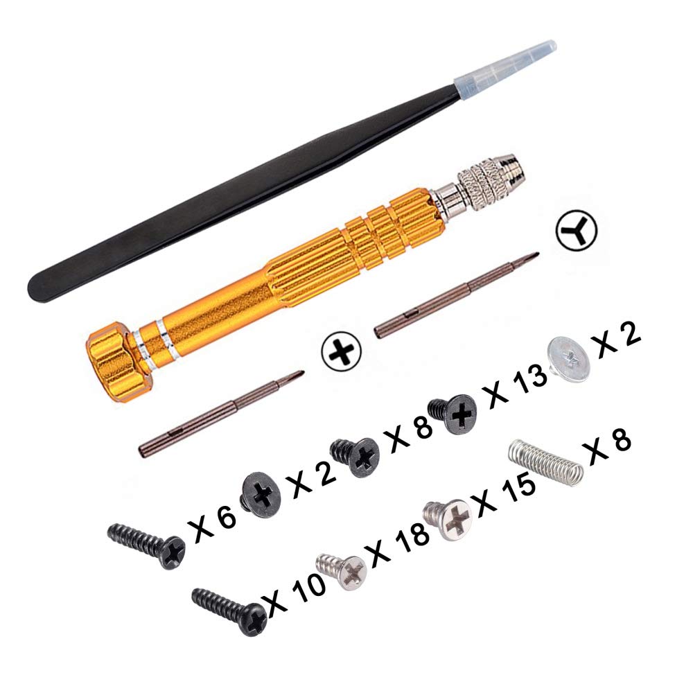 eXtremeRate Cross Opening Screwdrivers Kit, Assemble Disassemble Tools Set with Springs and Tweezers Screws for Nintendo Switch