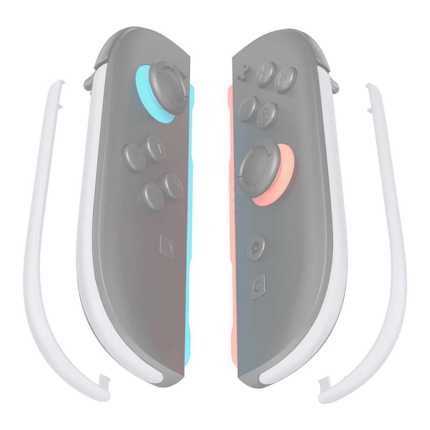 eXtremeRate Replacement Decorative Strips for Joycon 2 Custom DIY Decoration Strip Side Housing Trim Shell with Prying Stick for Nintendo Switch 2 Controller - White