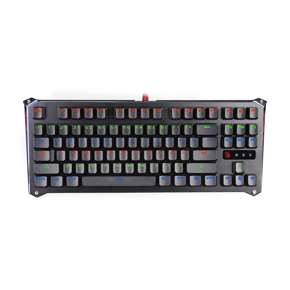 Bloody B830 Light Strike Compact Optical Gaming Keyboard - Tactile & Clicky, 0.2ms Response, Neon LED Backlit, B830-Blue
