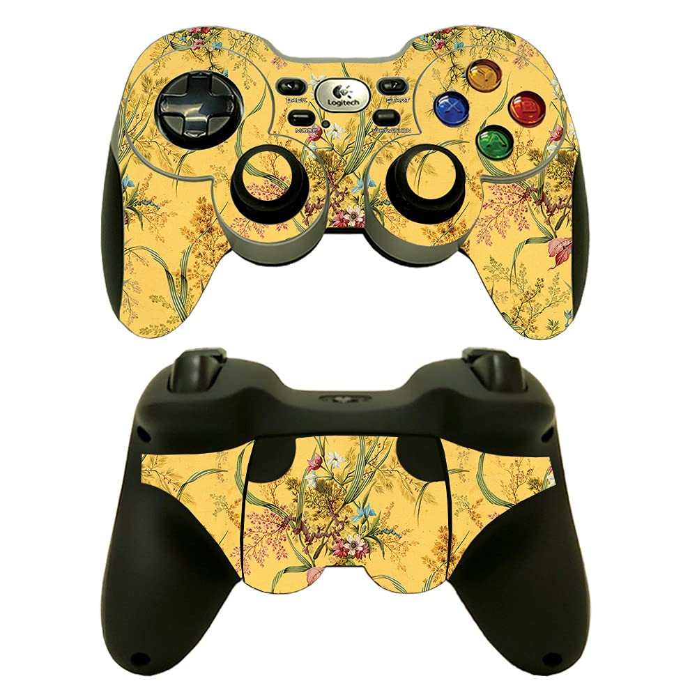 MightySkins Skin Compatible with Logitech Wireless Gamepad F710 - Yellow Marble End | Protective Durable and Unique Vinyl Decal wrap Cover | Easy to Apply and Change Styles | Made in The USA