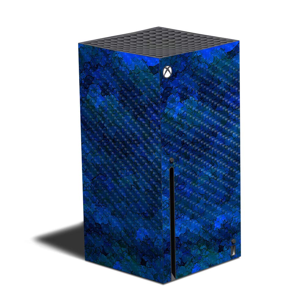 MightySkins Carbon Fiber Skin Compatible with Xbox Series X - Blue Ice | Protective Durable Textured Carbon Fiber Finish | Easy to Apply and Change Styles | Made in The USA (CF-MIXBSERX-Blue Ice)