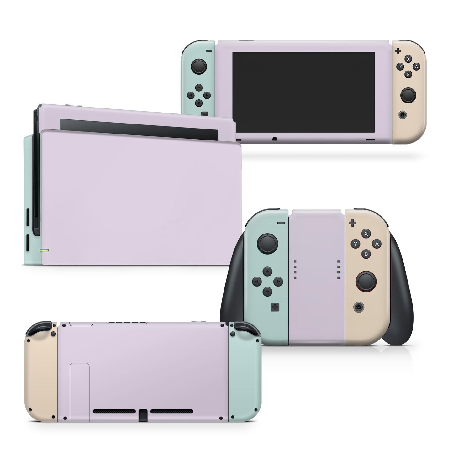 TACKY DESIGN Classic Colorwave Skin Compatible with Nintendo Switch Pastel Purple & Mint Premium 3M Vinyl