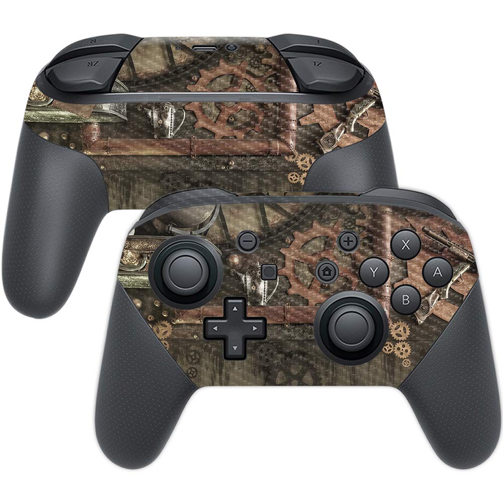 MightySkins Carbon Fiber Skin for Nintendo Switch Pro Controller - Steam Punk Room | Protective Durable Textured Carbon Fiber Finish | Easy to Apply Remove and Change Styles | Made in The USA