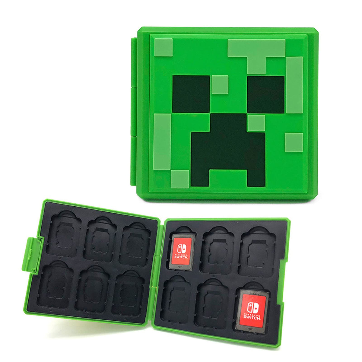 doepeBAE Switch Game Card Case - Portable Hard Shell Storage with 12 Card sections (M Green)