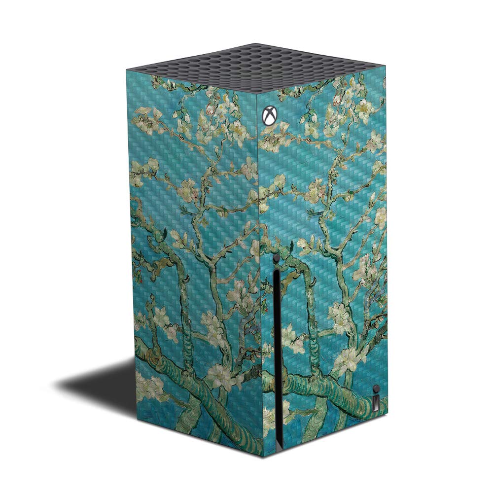 MightySkins Carbon Fiber Skin Compatible with Xbox Series X - Almond Blossom | Protective Durable Textured Carbon Fiber Finish | Easy to Apply | Made in The USA