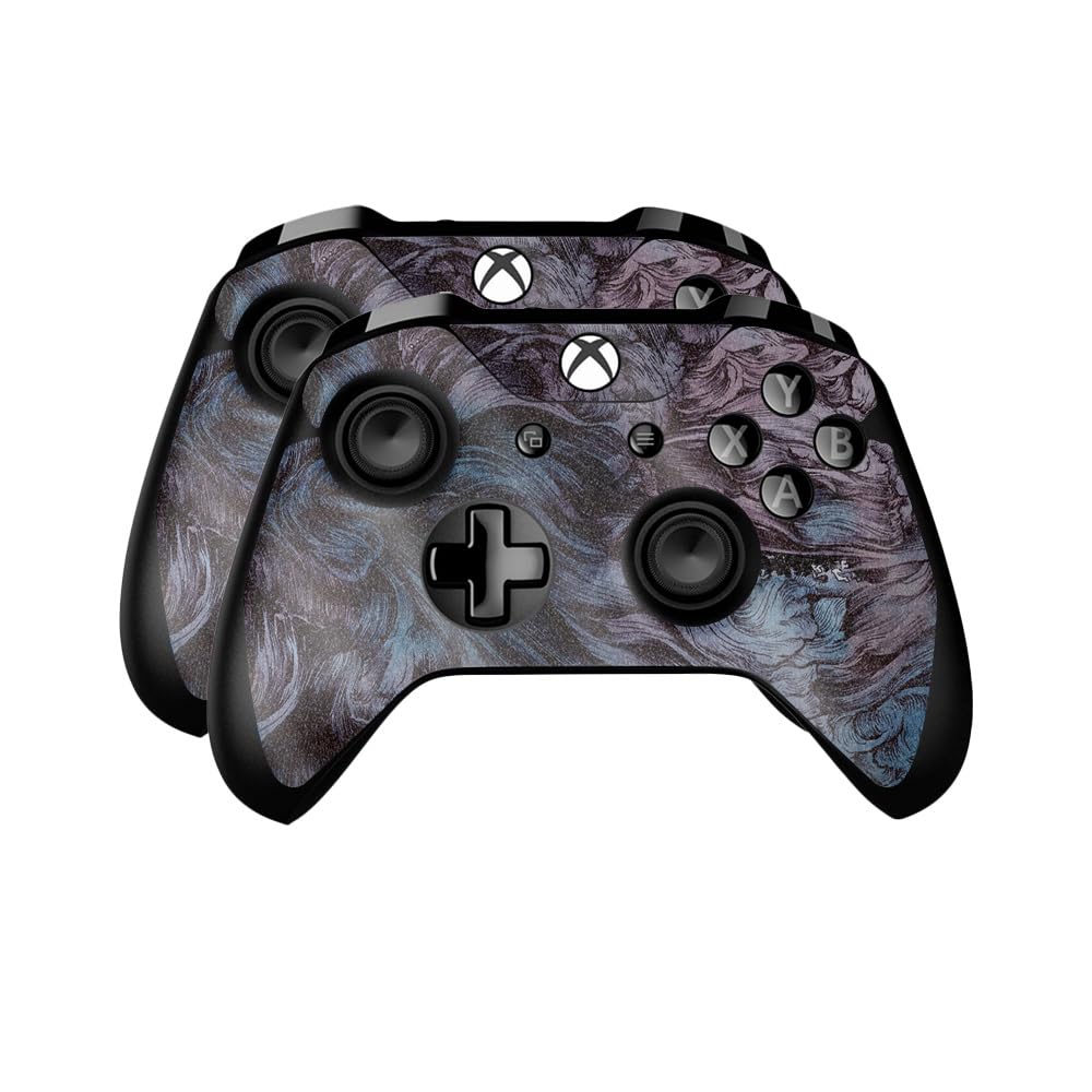 Glossy Glitter Skin Compatible with Microsoft Xbox One Controller (2 Pack) - Angry Ripple - Premium 3M Vinyl Protective Wrap Decal Cover - Easy to Apply | Crafted in The USA by MightySkins