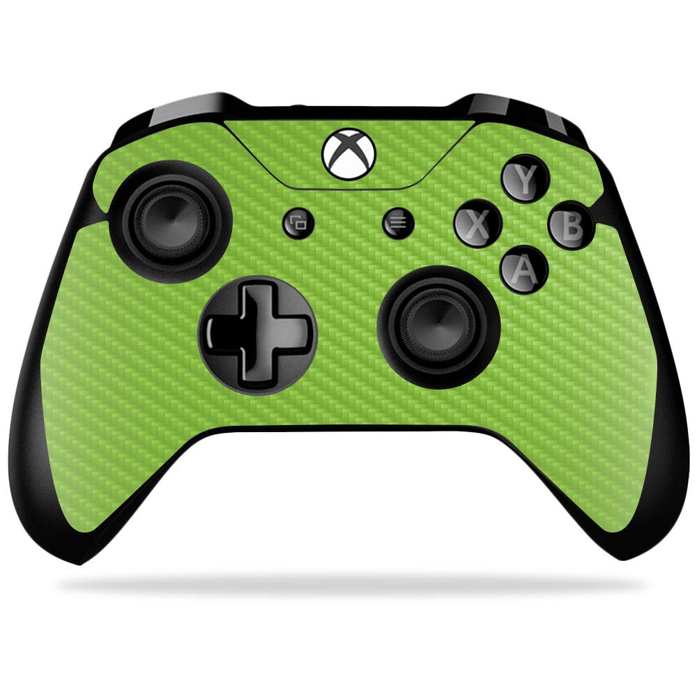 MightySkins Carbon Fiber Skin for Microsoft Xbox One X Controller - Solid Lime Green | Protective Durable Textured Carbon Fiber Finish | Easy to Apply Remove and Change Styles | Made in The USA
