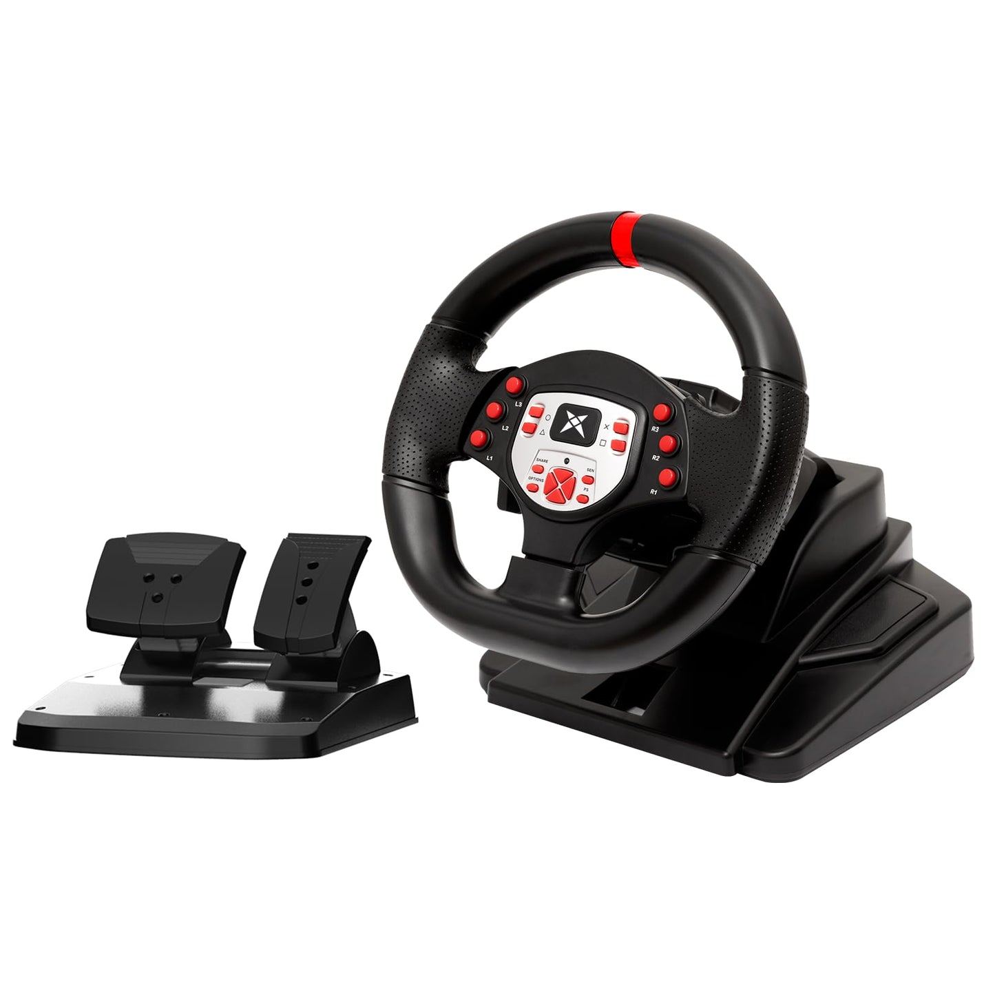 DOYO Gaming Steering Wheel and Pedals, 180 PC Racing Wheel with Paddle Shifters for PS3, Playstation 3, Switch, PS4 - Plug and P