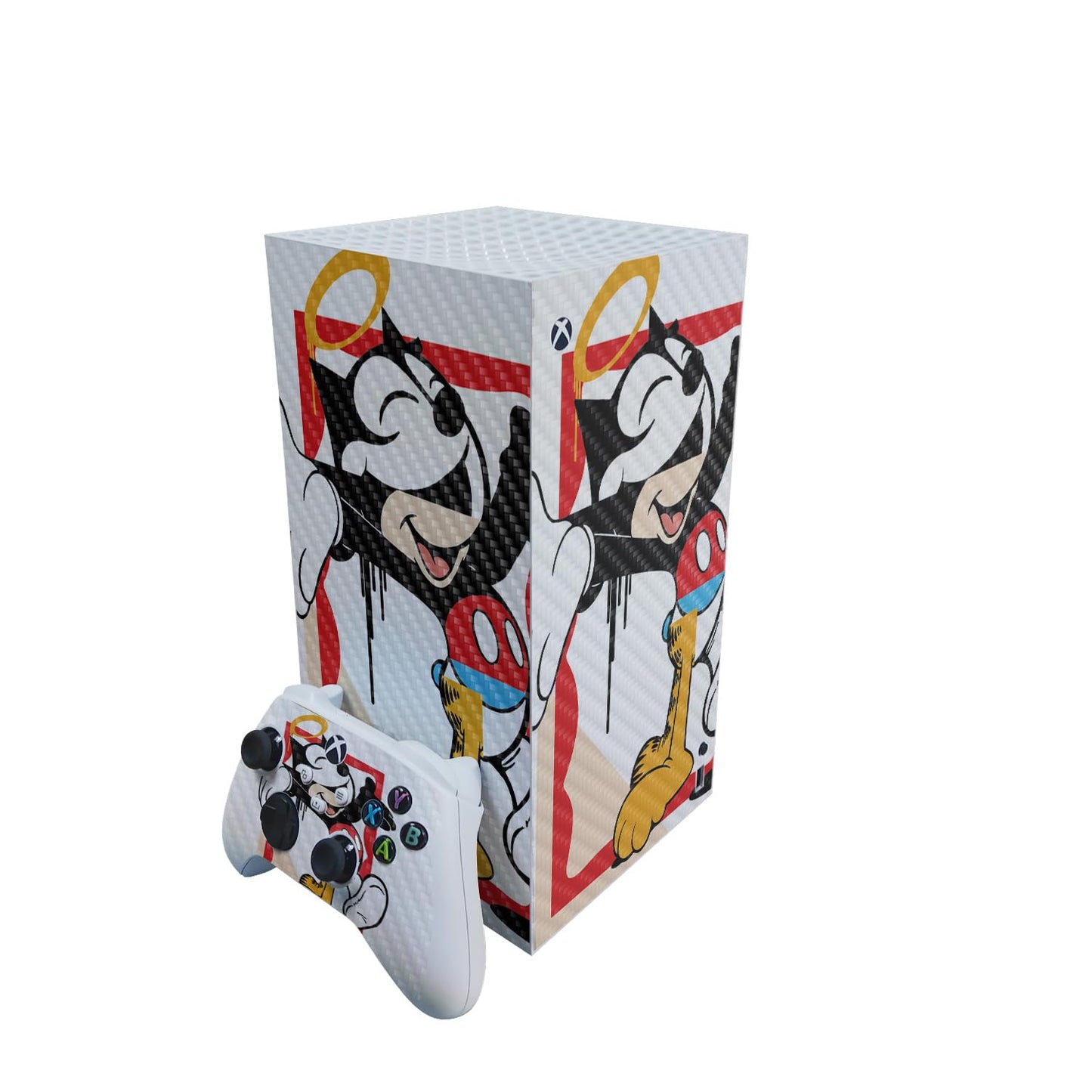 Carbon Fiber Gaming Skin Compatible with Microsoft Xbox Series X Digital Edition Bundle - Character Swap - Premium 3M Vinyl Protective Wrap Decal Cover | Crafted in The USA by MightySkins