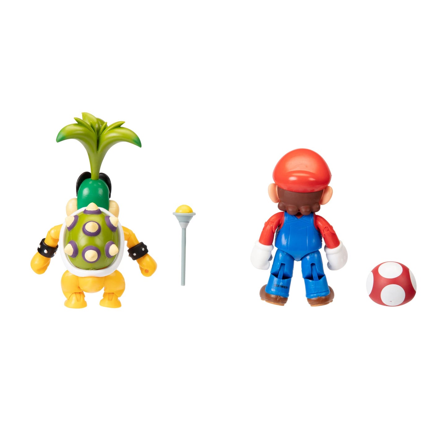 Super Mario 4" Action Figure 2 Pack - Mario vs. Iggy Koopa - Collectible Toy Set