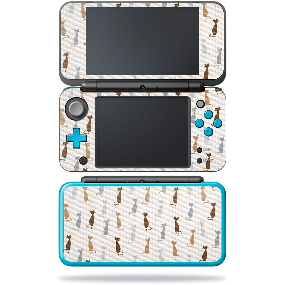 MightySkins Carbon Fiber Skin for Nintendo New 2DS XL - Cat Lady | Protective Durable Textured Carbon Fiber Finish | Easy to Apply Remove and Change Styles | Made in The USA (CF-NI2DSXL-Cat Lady)