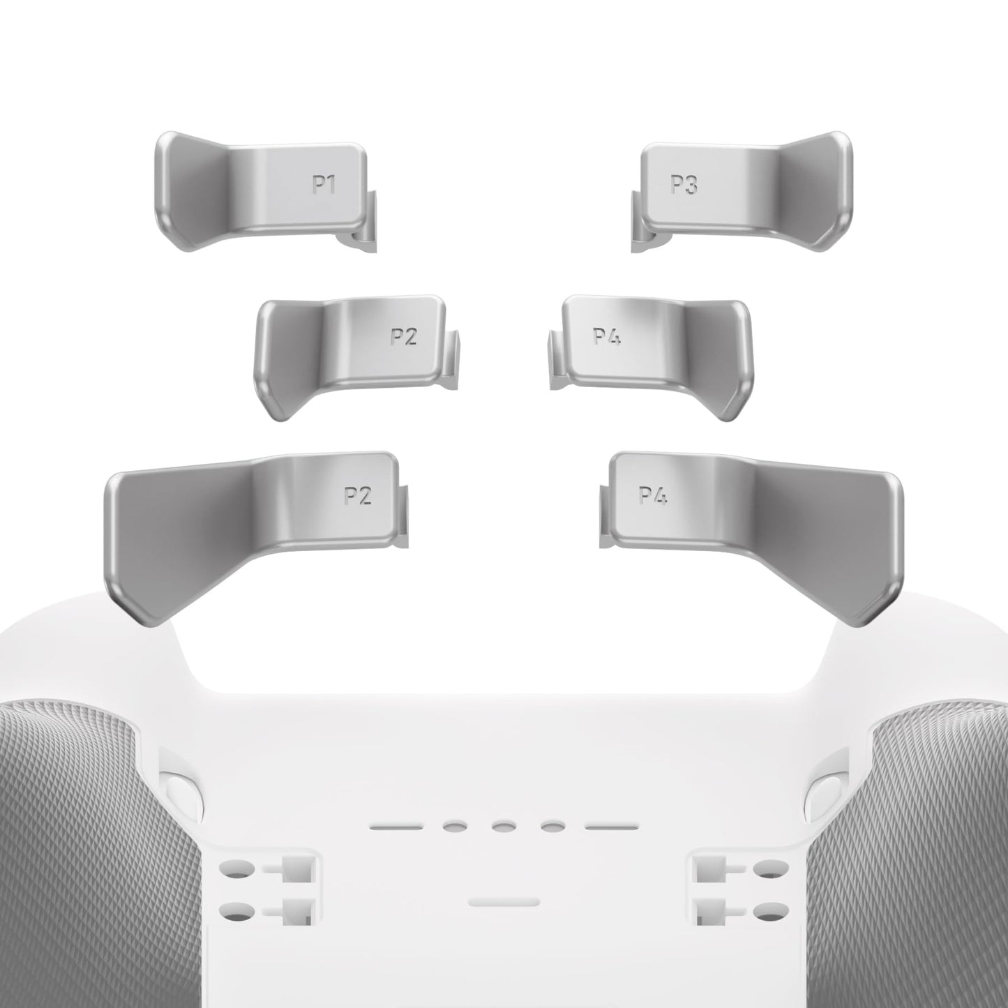 eXtremeRate Swift Paddles for Xbox Elite 1/2 Controller 6 in 1 Metalic Silver Replacement Interchangeable Back Paddles for Xbox One Elite & Elite Series 2 Controller