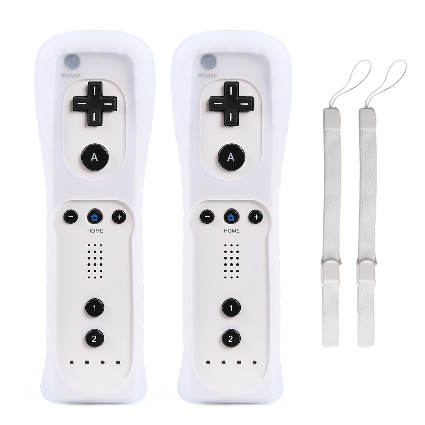 TechKen Wii Controllers 2 Pack - Remote with Silicone Case and Wrist Strap for Wii U
