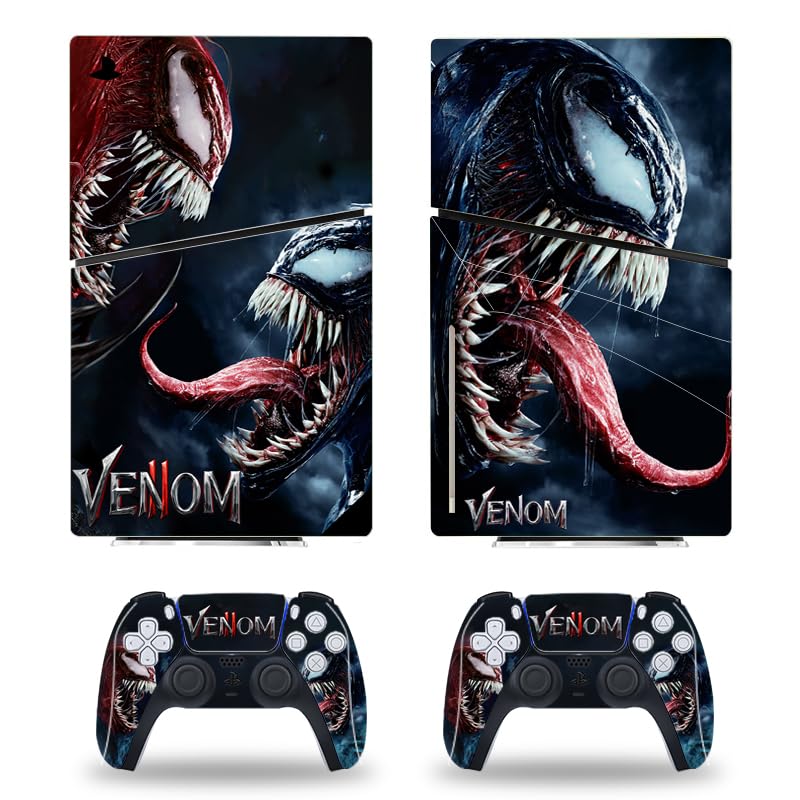 JOCHUI Console Decal Skin Super Hero Vinyl Sticker Compatible with PS5 Slim Disk Console Controllers Wrap Skins Aliens