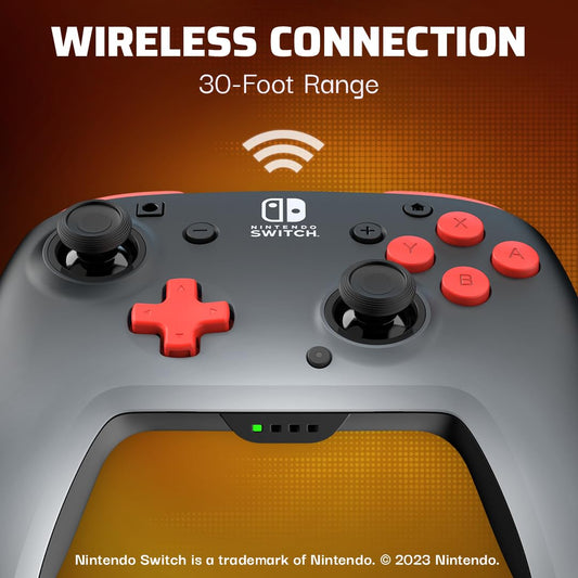 PDP Nintendo Switch Pro Controller - Enhanced Wireless, 40-Hour Battery, Dual Programmable Buttons, Black Fade (Model: 500-202-BLFADE)