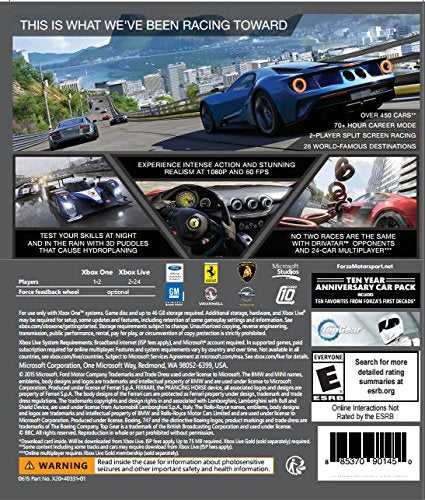 Xbox Forza Motorsport 6 Video Game – Original Version, Model RK2-00001 for Xbox One