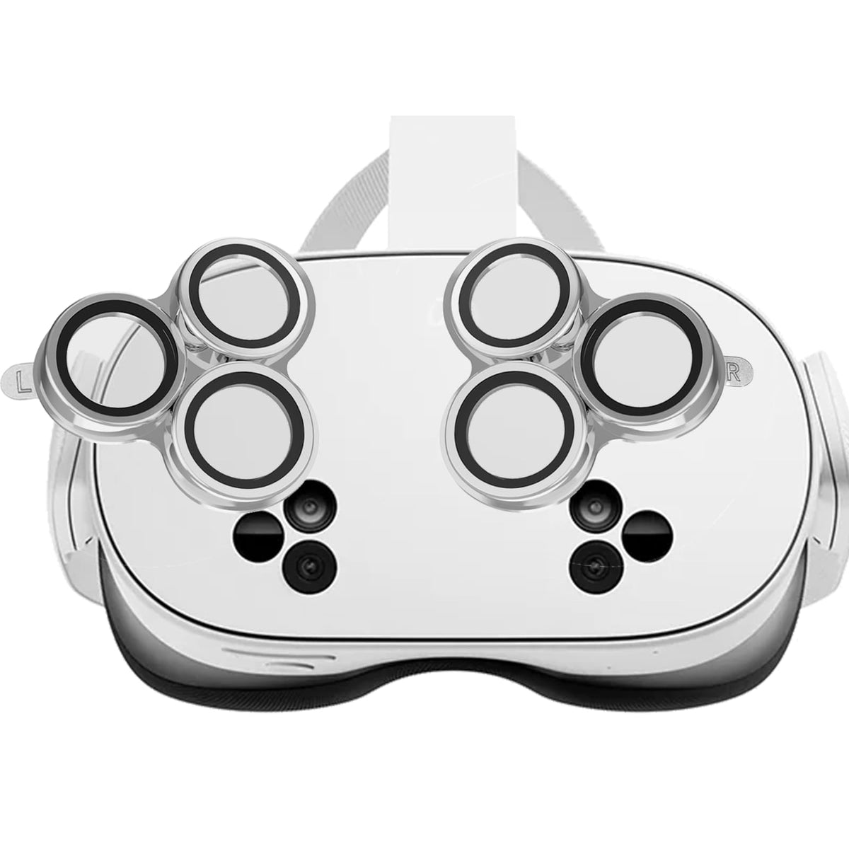 Juylay Camera Lens Protector for Meta/Oculus Quest 3S Accessories High Definition Lens Protector Cover for Quest 3S Alloy Frame 9H Hardness Tempered Glass for VR Headset Accessories silver