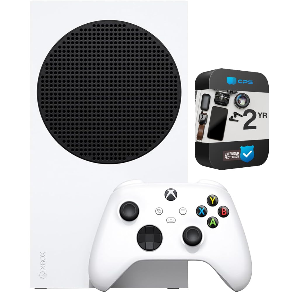 Microsoft EP2-10050 Xbox Series S 512GB All-digital Gaming Console Robot White (Renewed) Bundle with 2 YR CPS Enhanced Protection Pack