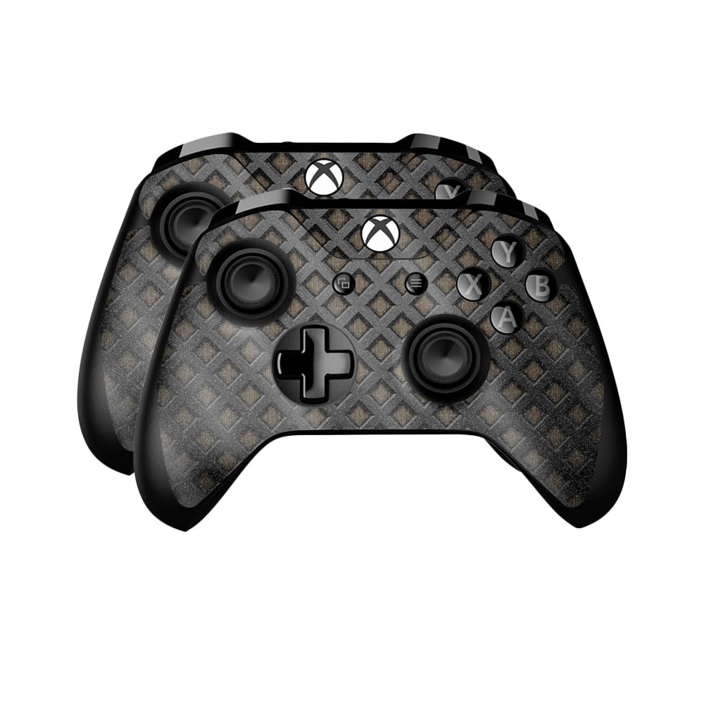 Glossy Glitter Skin Compatible with Microsoft Xbox One Controller (2 Pack) - Black Wall - Premium 3M Vinyl Protective Wrap Decal Cover - Easy to Apply | Crafted in The USA by MightySkins