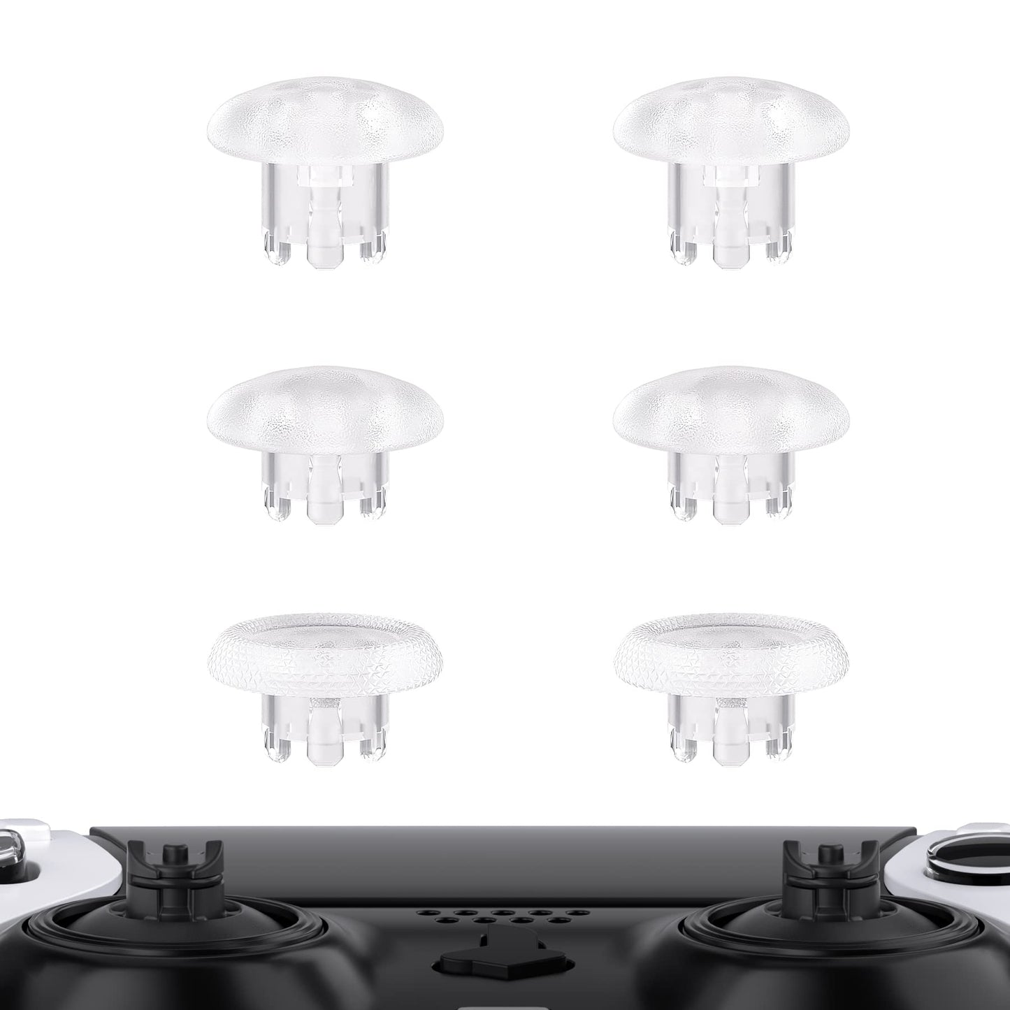 eXtremeRate Clear Replacement Swappable Thumbsticks for PS5 Edge Controller, Custom Interchangeable Analog Stick Joystick Caps f