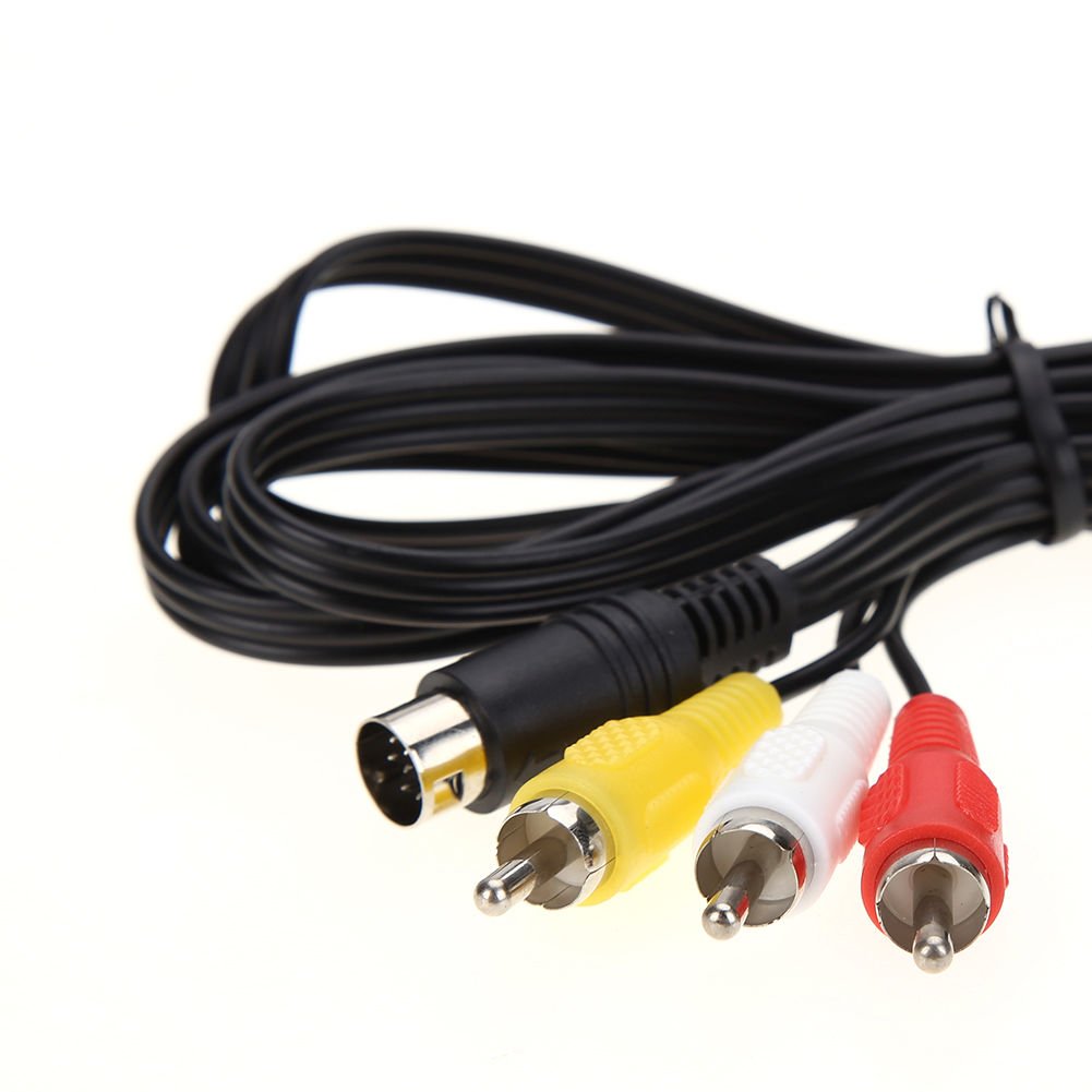 CHILDMORY 1.8m AV Cable, 9Pin to RCA Connection, Black - Compatible with Genesis 2 & 3