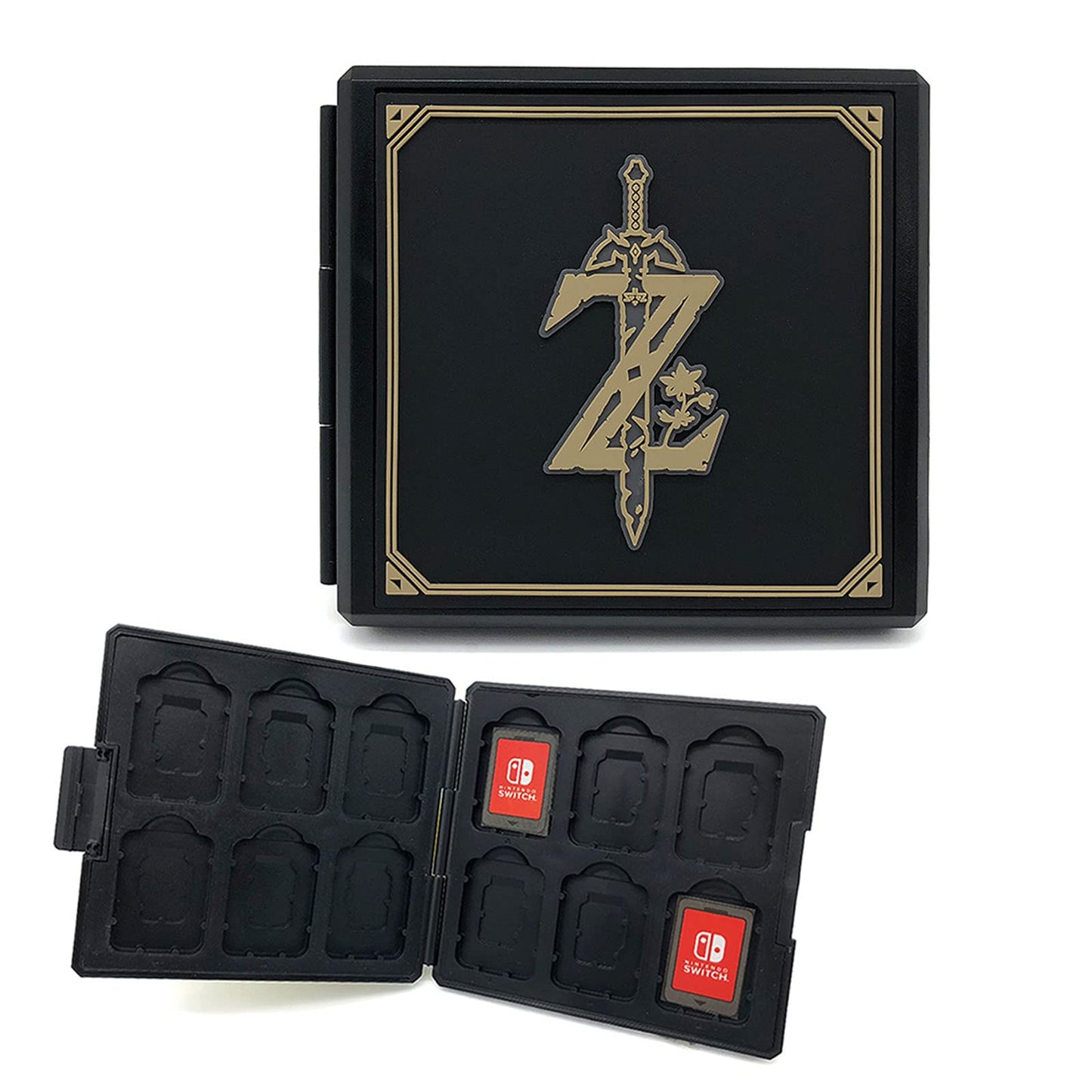 doepeBAE Switch Game Card Case - Portable Hard Shell Storage with 12 Card Slots (Z Black)
