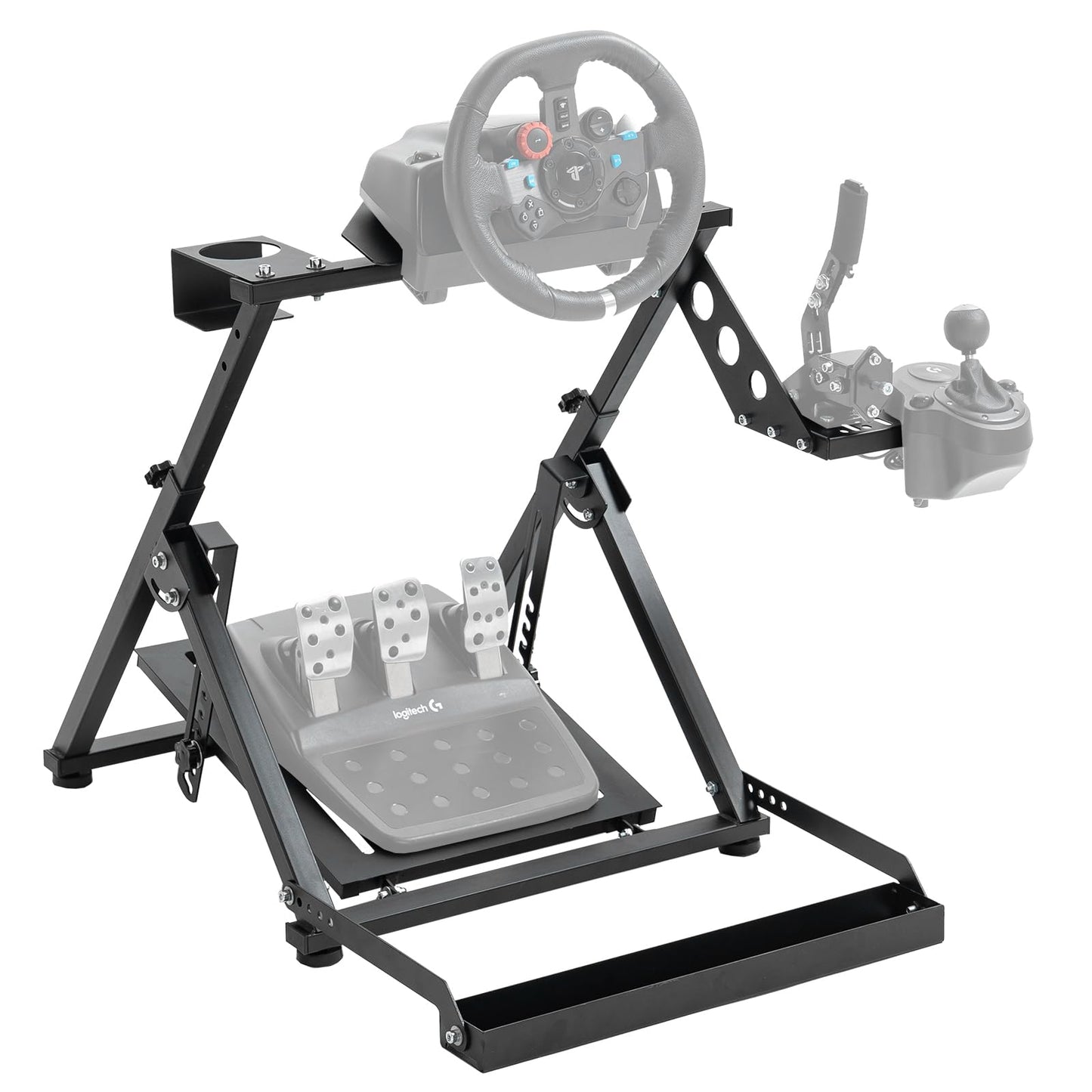 Marada G923 Upgrade Racing Sim Stand X Frame Compatible with PXN Thrustmaster Logitech G29 G920 T300RS Foldable & Tilt-Adjustable Driving Frame Wheel & Shifter & Pedal & Handbrake NOT Included
