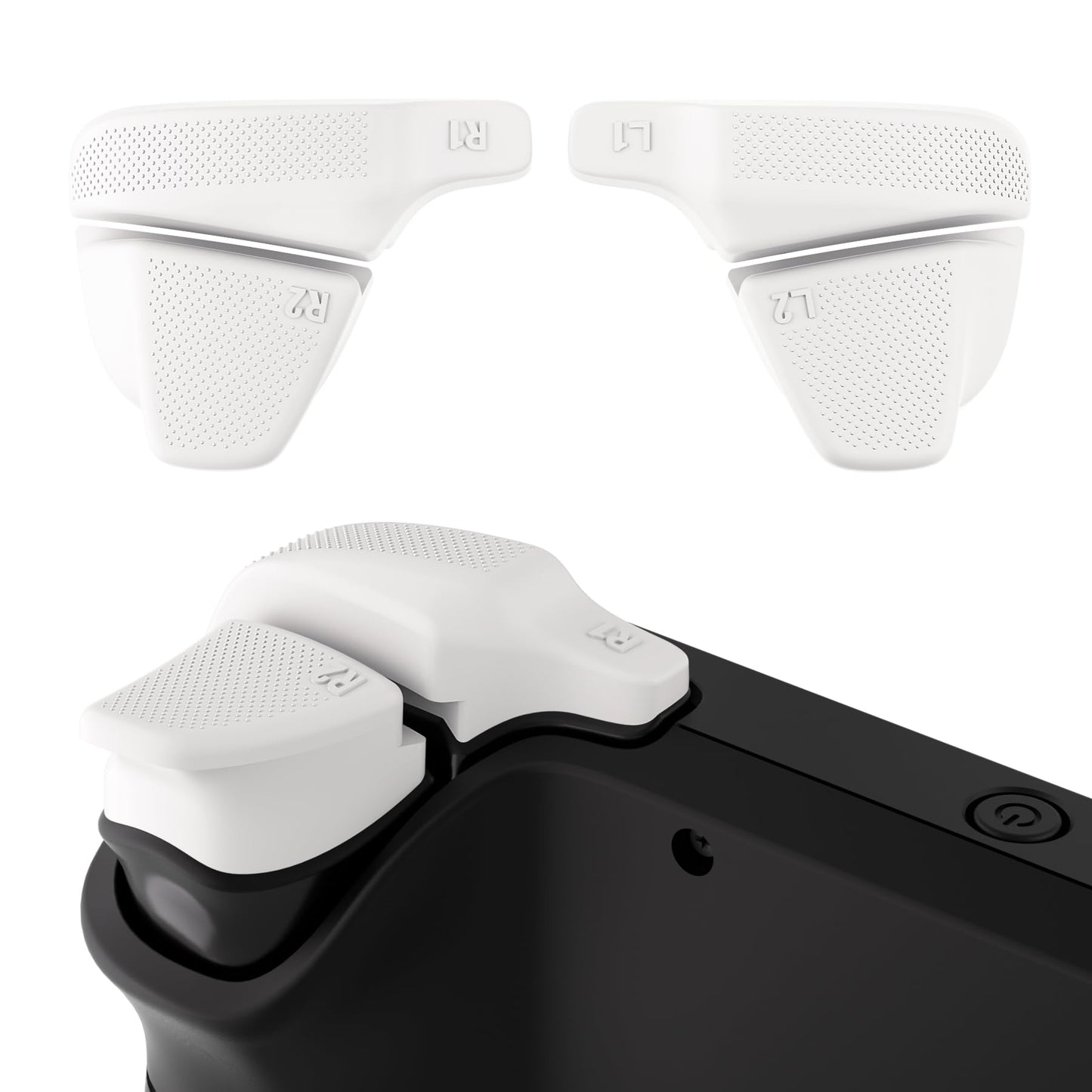 PlayVital LR Increaser Shoulder Buttons Trigger Enhancement Set for Steam Deck OLED L1R1L2R2 Extender for Steam Deck LCD - White