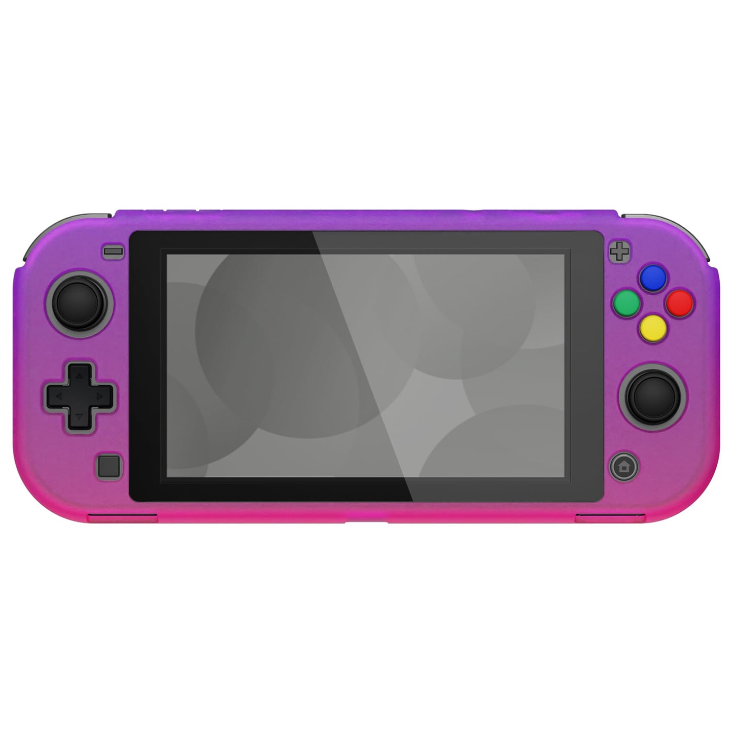 eXtremeRate PlayVital Protective Case for Nintendo Switch Lite - Hard Cover, Screen Protector, Thumb Grips, Clear Atomic Purple Rose Red
