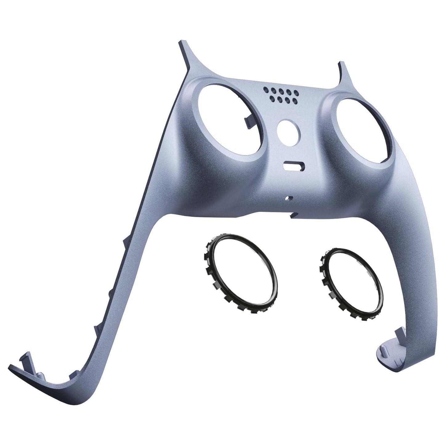 eXtremeRate Sterling Silver Decorative Trim Shell Compatible with P S 5 Controller DIY Replacement Clip Shell Custom Plates Cover Compatible with P S 5 Controller with Accent Rings