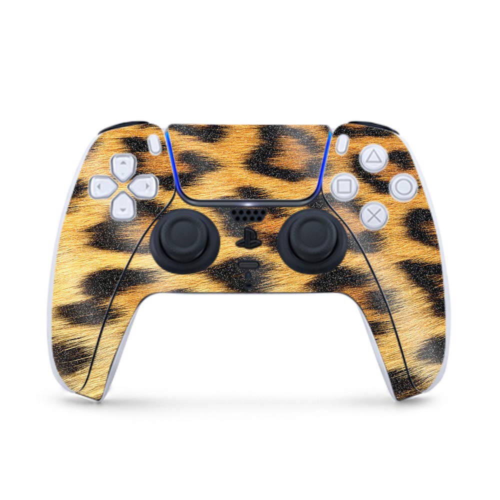 MightySkins Glossy Glitter Gaming Skin for PS5 / PlayStation 5 Controller - Cheetah | Durable High-Gloss Glitter Finish | Easy to Apply and Change Style | Made in The USA