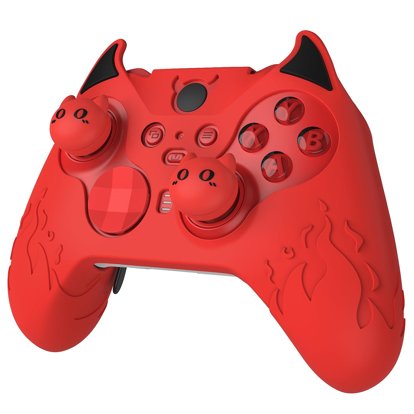 PlayVital Cute Demon Silicone Case Cover for Xbox fine design Wireless Controller Series 2 Kawaii Anti-Slip Shockproof Controller Skin Grip for Xbox fine design Series 2 Core with Thumb Grip Caps - Red