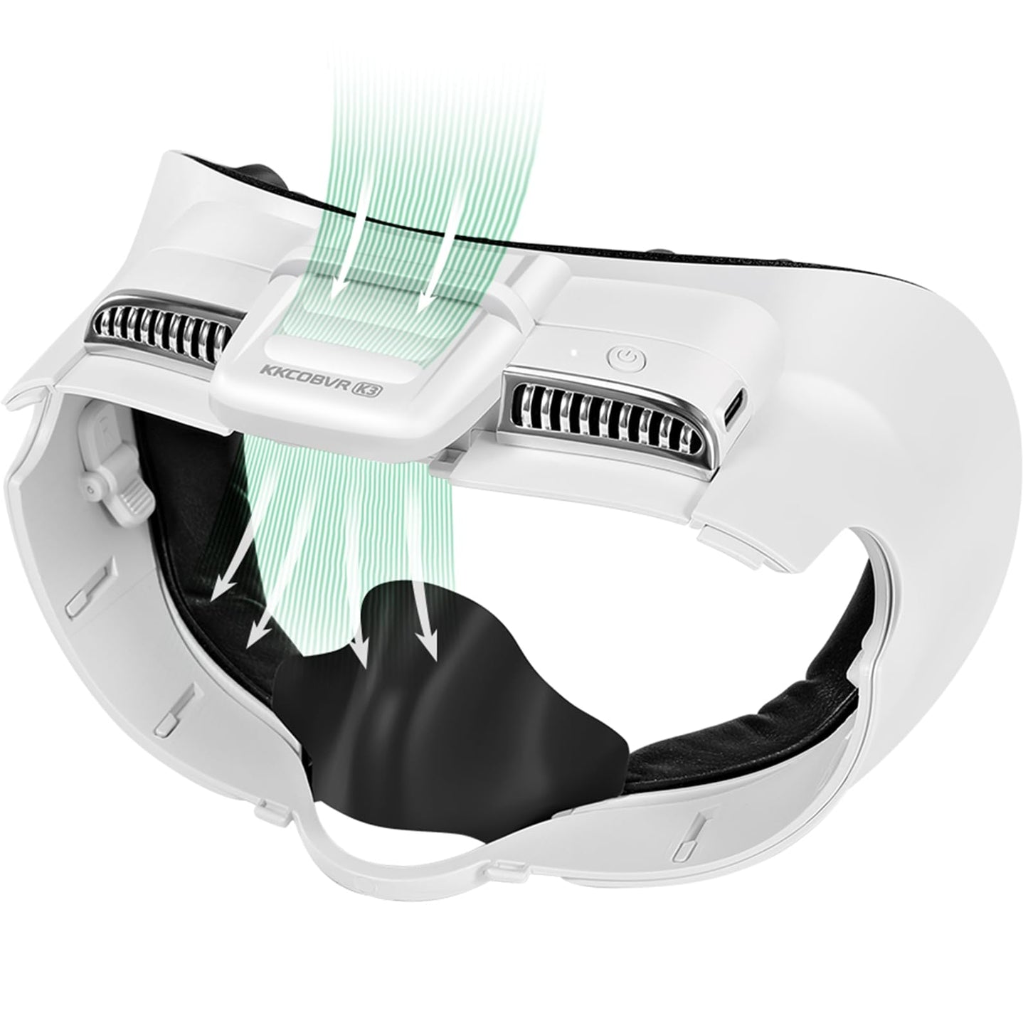 KKCOBVR K3 Facial Interface Fan with PU Leather Face Pad Only Compatible with Quest3 Accessories Relieve Lens Fogging and Fits Use with Quest 3 Head Strap