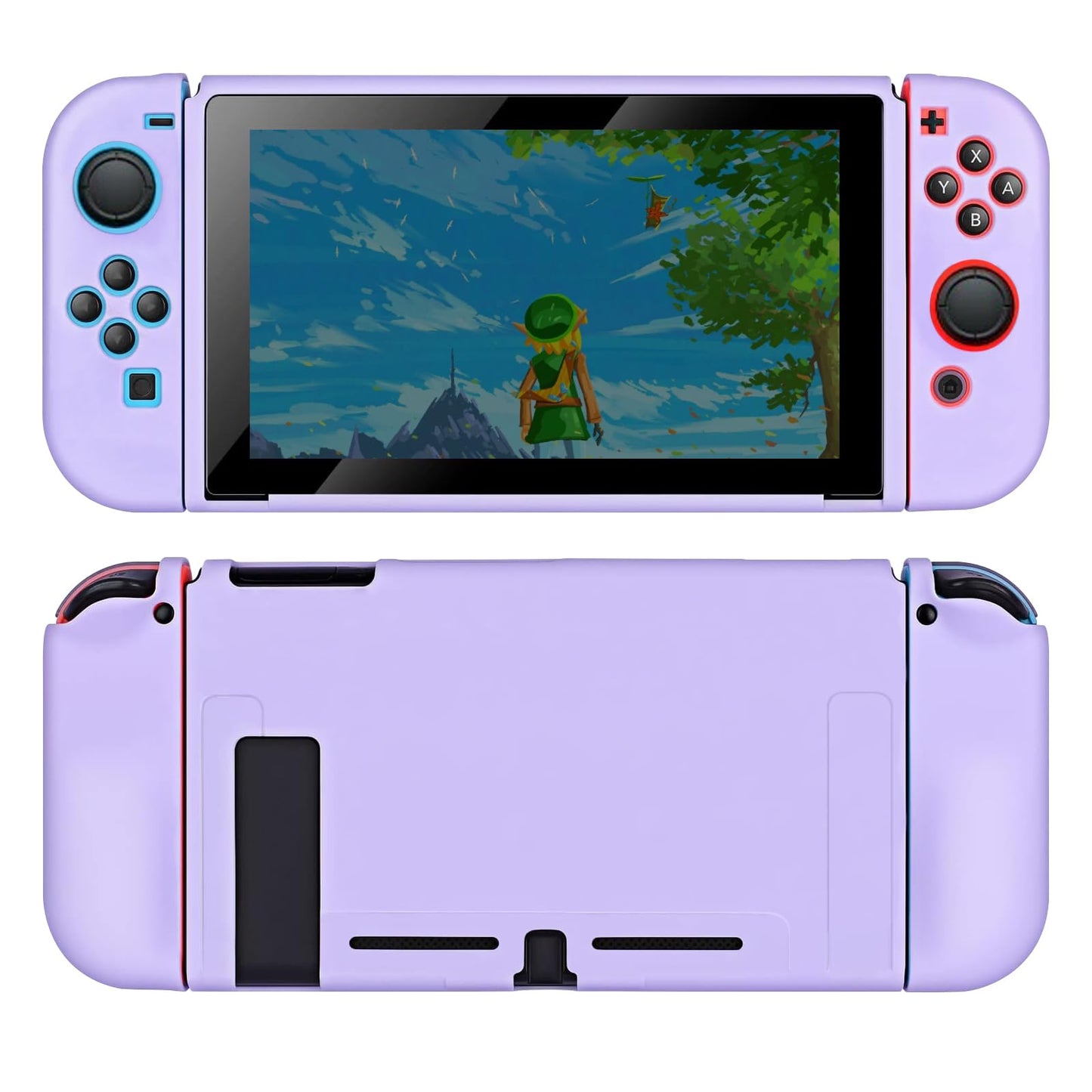 Protective Case for Nintendo Switch 2017 Dockable Silicone Switch Case Ergonomic Grip Cover Shock-Absorbent & Anti-Scratch Soft Cases Slim Shell Travel Protector Purple