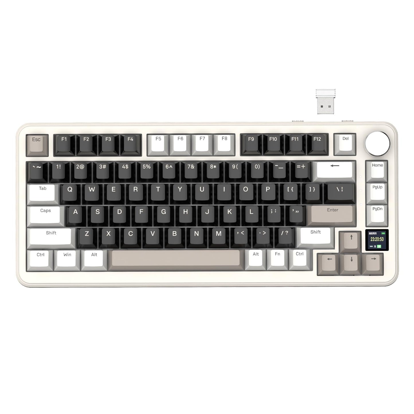 ATTACK SHARK X85Pro 75% Triple-Mode Mechanical Gaming Keyboard Hot Swappable 2.4GHz Wireless/Bluetooth/USB-C TFT Display & Knob RGB Gasket Mount QMK Custom for PC/MAC-Cheese/Linear Blueberry Switch