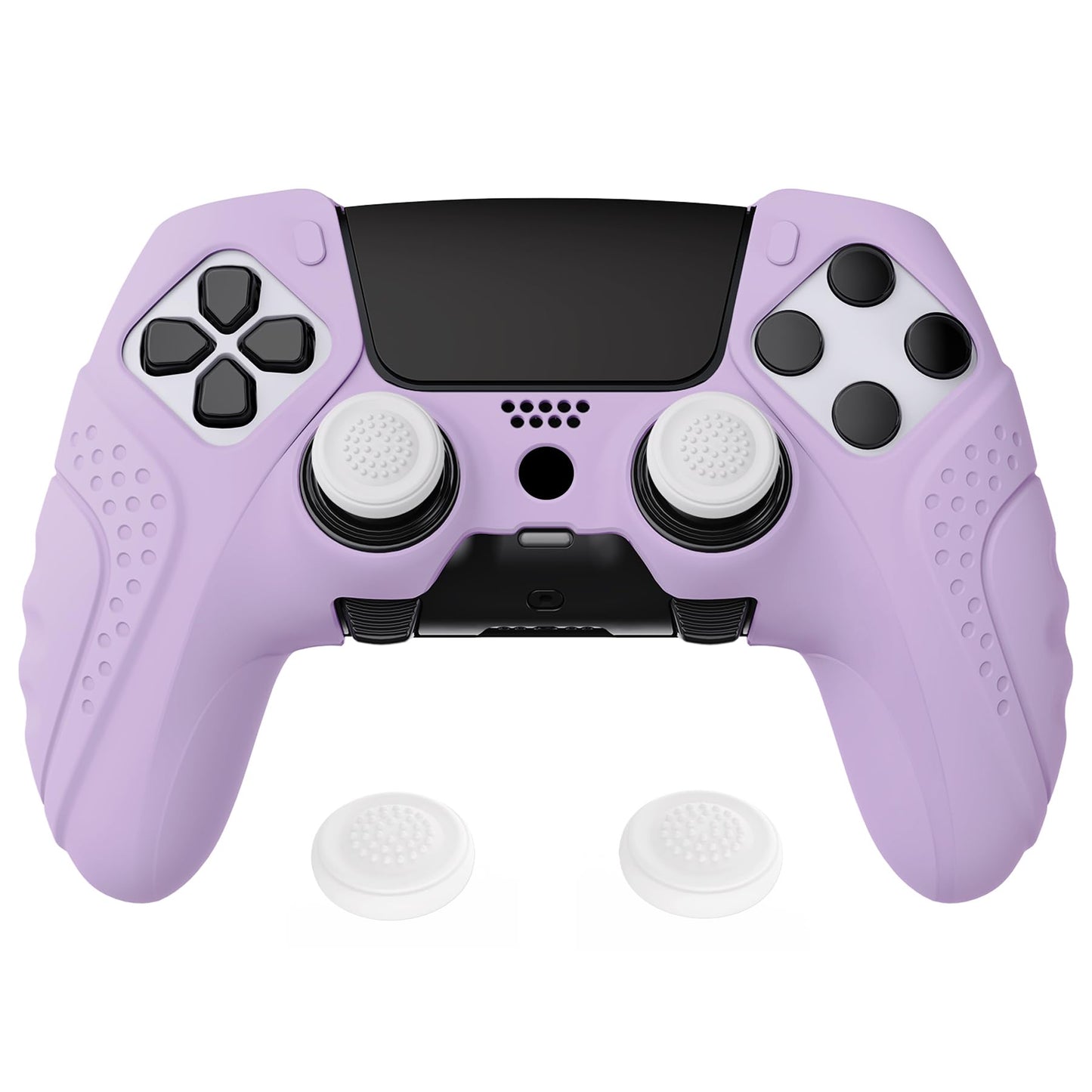 PlayVital Guardian Edition Anti-Slip Ergonomic Silicone Cover Case for ps5 Edge Controller Soft Rubber Protector Skin for ps5 Edge Wireless Controller with Thumb Grip Caps - Mauve Purple