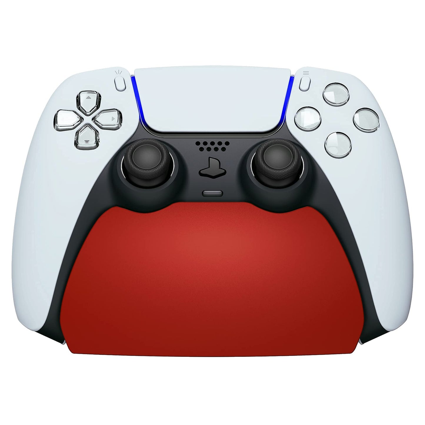 PlayVital Red Controller Display Stand for ps5 Gamepad Accessories Desk Holder for ps5 Controller with Rubber Pads